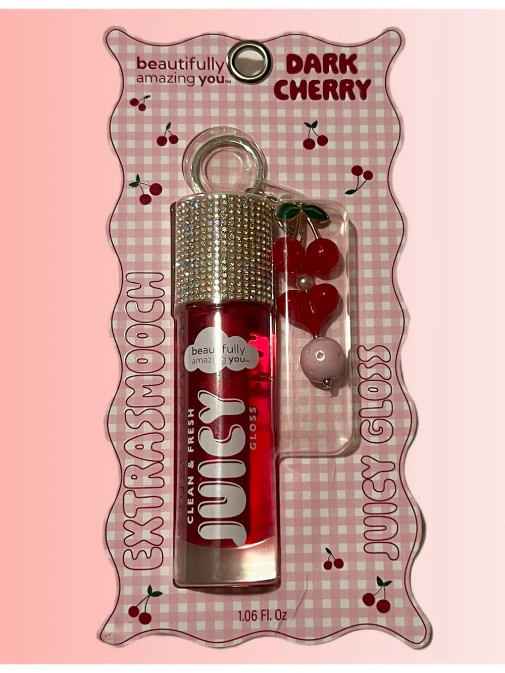 BIG Juicy Gloss Dark Cherry Lip Gloss with Charm